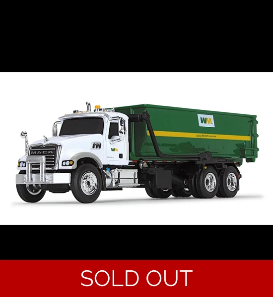 1st Gear Waste Management Mack Granite Roll-Off 1/87 Diecast